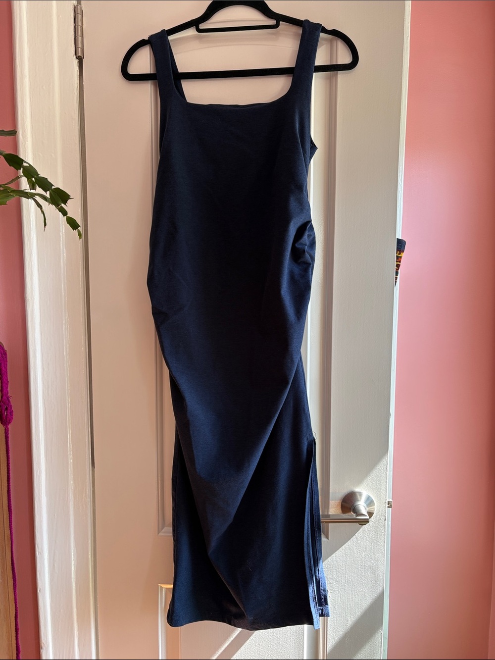 Maternity Beyond Yoga Navy Square-Neck Maxi Dress